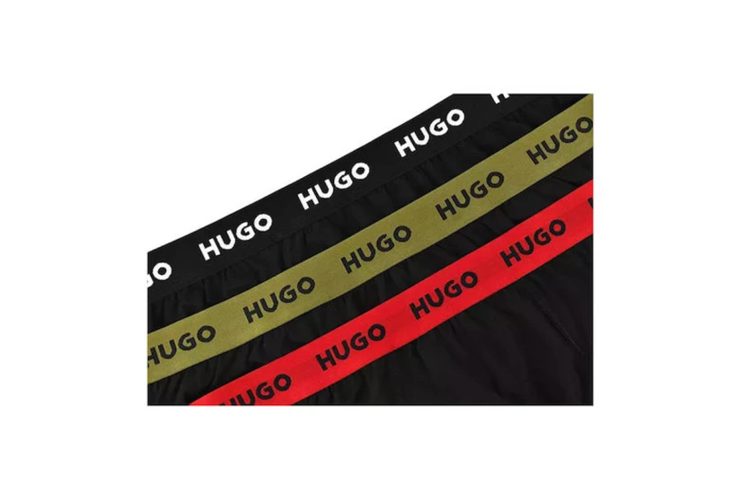 Hugo Hipbrief Ανδρικά Εσώρουχα Σλιπ Μαύρα 3 Τεμάχια