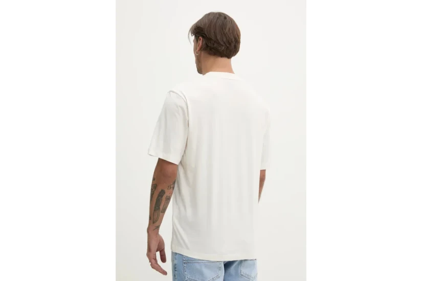 Hugo Newromi Logo Artwork Ανδρικό Κοντομάνικο T-Shirt Εκρού