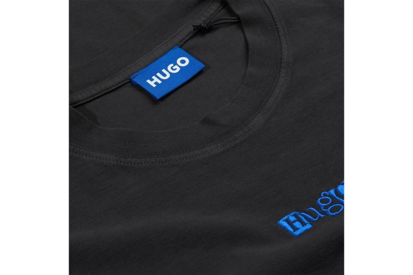 Hugo Naste Ανδρικό Κοντομάνικο T-Shirt Ανθρακί, Μπλε