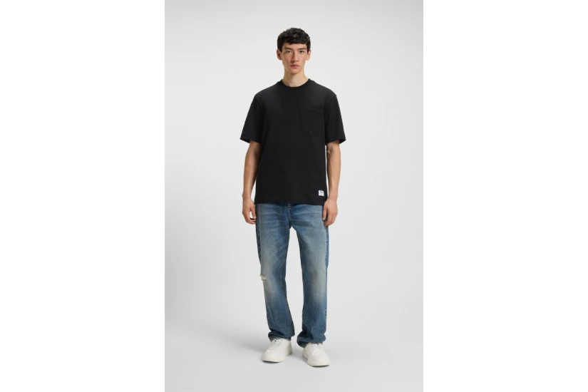 Hugo Nestite With Logo Label Ανδρικό Κοντομάνικο T-Shirt Μαύρο