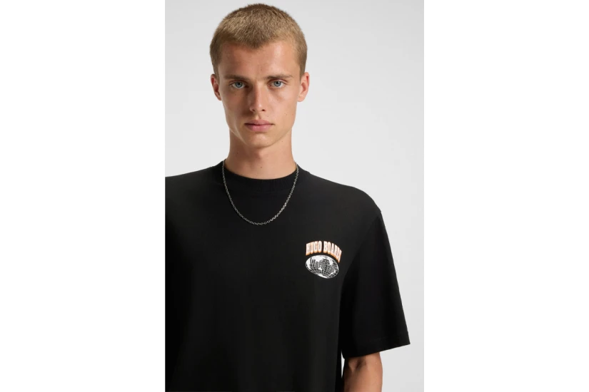Hugo Nartupix Logo Artwork Ανδρικό Κοντομάνικο T-Shirt Μαύρο