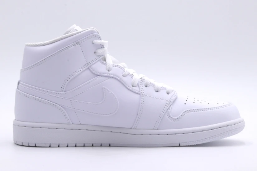 Jordan Air 1 Retro Mid Ανδρικά Sneakers Λευκά