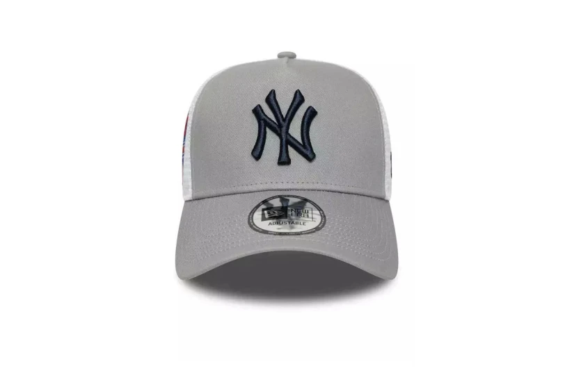 New Era New York Yankees Side Patch Trucker Καπέλο Snapback Γκρι, Λευκό