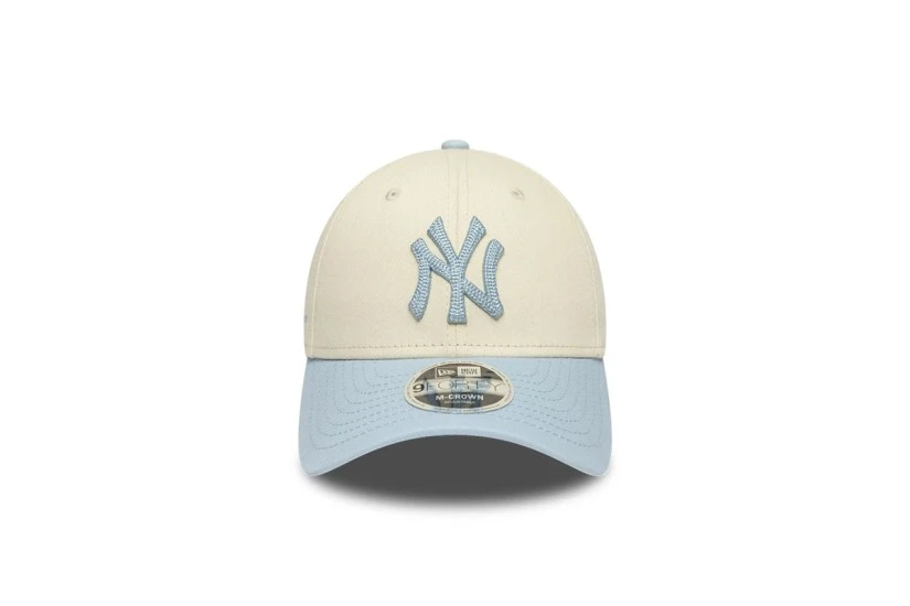 New Era New York Yankees Side Script 9Forty Καπέλο Snapback Εκρού, Σιέλ