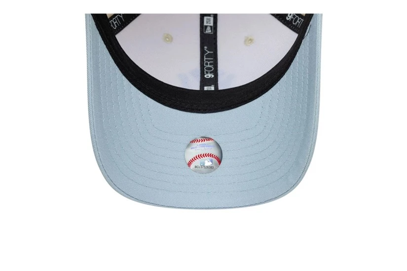 New Era New York Yankees Side Script 9Forty Καπέλο Snapback Εκρού, Σιέλ