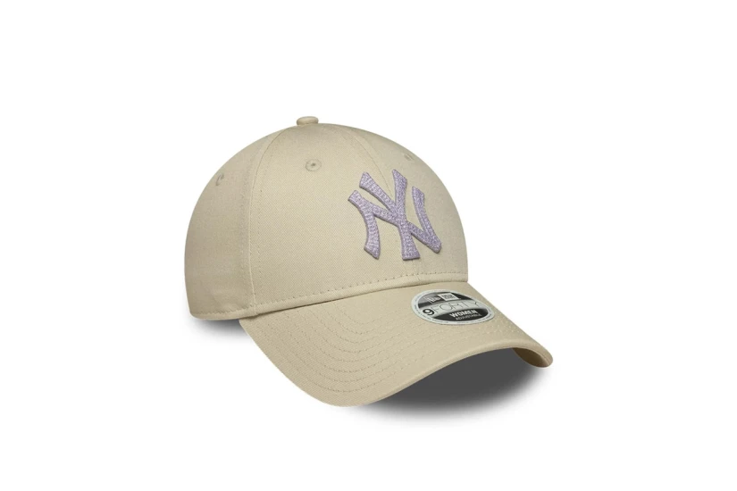New Era New York Yankees MLB Metallic 9Forty Καπέλο Strapback Μπεζ, Ασημί