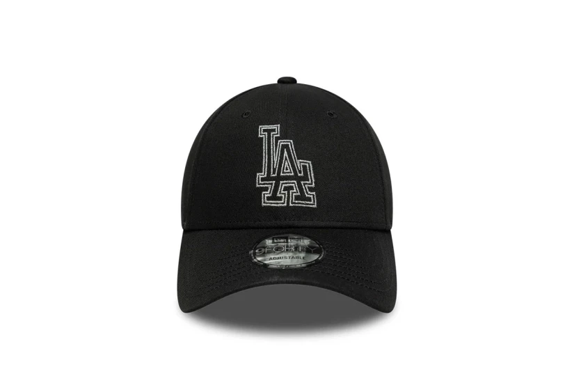 New Era Metallic Outline 9F Los Angeles Dodgers Unisex Καπέλο Strapback Μαύρο, Λευκό