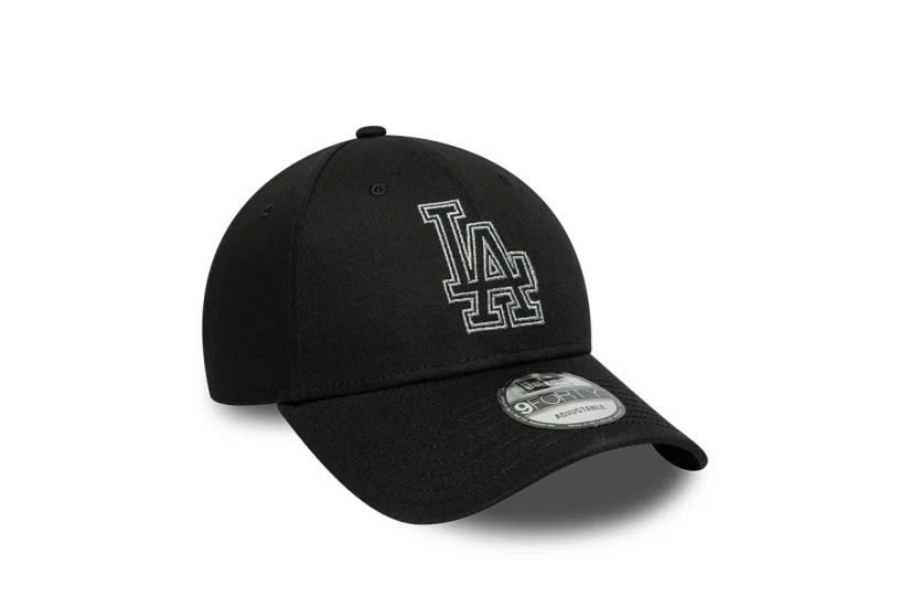 New Era Metallic Outline 9F Los Angeles Dodgers Unisex Καπέλο Strapback Μαύρο, Λευκό