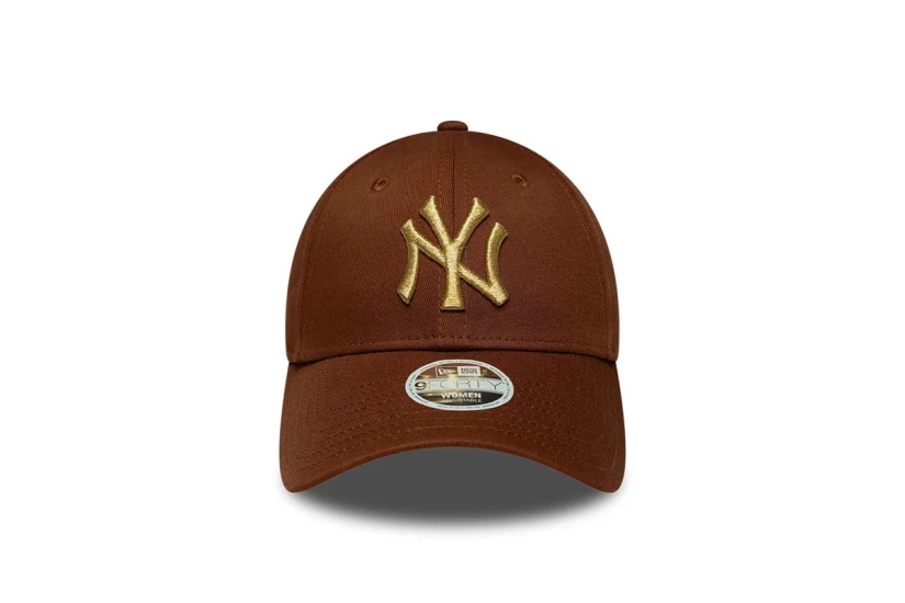 New Era Metallic Logo Γυναικείο Καπέλο Strapback Καφέ, Χρυσό