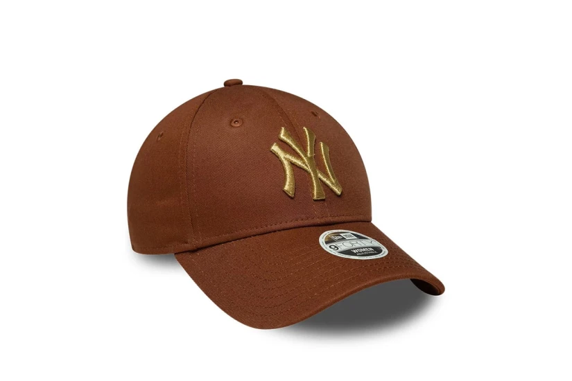 New Era Metallic Logo Γυναικείο Καπέλο Strapback Καφέ, Χρυσό