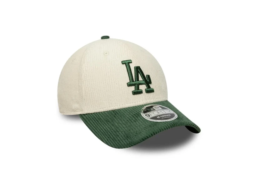 New Era Los Angeles Dodgers MLB Cord 9Forty M-Crown Καπέλο Strapback Εκρού, Κυπαρισσί