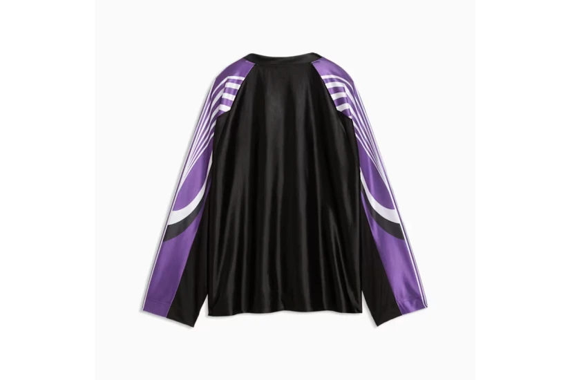 Puma Street Glam Bedazzled Jersey Γυναικεία Μακρυμάνικη Μπλούζα με V Μωβ, Μαύρη, Λευκή
