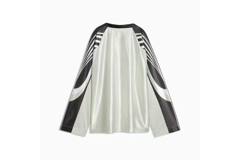 Puma Street Glam Bedazzled Jersey Γυναικεία Μακρυμάνικη Μπλούζα με V Μέντα, Μαύρη, Λευκή