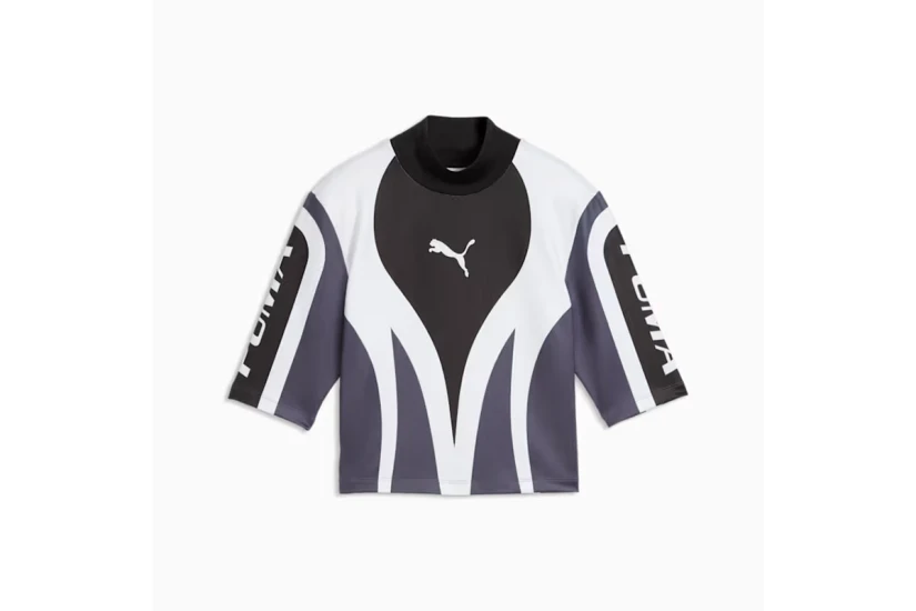 Puma Future Archive Moto Γυναικείο Κοντομάνικο Top Μαύρο, Λευκό, Γκρι Σκούρο
