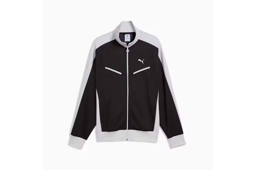 Puma T7 Relaxed Retro Ανδρική Πολυεστερική Ζακέτα Μαύρη, Λευκή