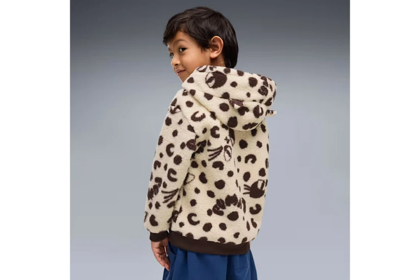Puma Imaginary Friend Relaxed Fleece Παιδικό Φούτερ με Κουκούλα Μπεζ, Καφέ