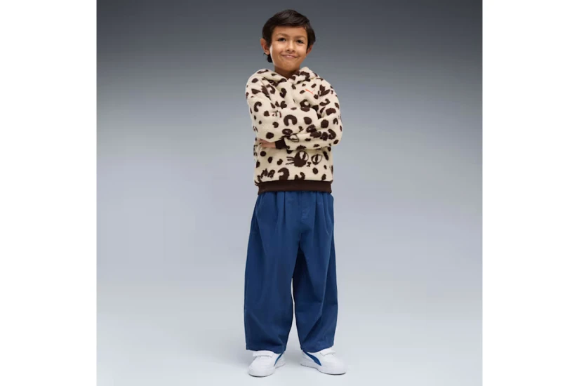 Puma Imaginary Friend Relaxed Fleece Παιδικό Φούτερ με Κουκούλα Μπεζ, Καφέ
