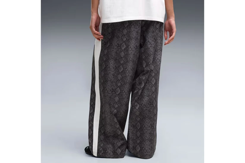 Puma T7 Relaxed Snake Print Γυναικείο Παντελόνι Φόρμας Μαύρο, Λευκό, Ανθρακί