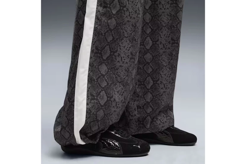 Puma T7 Relaxed Snake Print Γυναικείο Παντελόνι Φόρμας Μαύρο, Λευκό, Ανθρακί