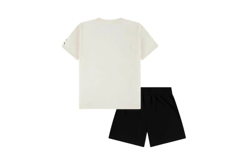 Jordan Brooklyn Baseline Mesh Βρεφικό Σετ Κοντομάνικη Μπλούζα - Σορτς Μπεζ, Μαύρο