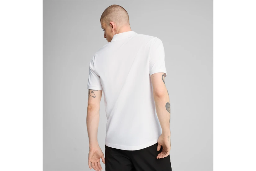 Puma Ess Pique Ανδρική Κοντομάνικη Polo Μπλούζα Λευκή