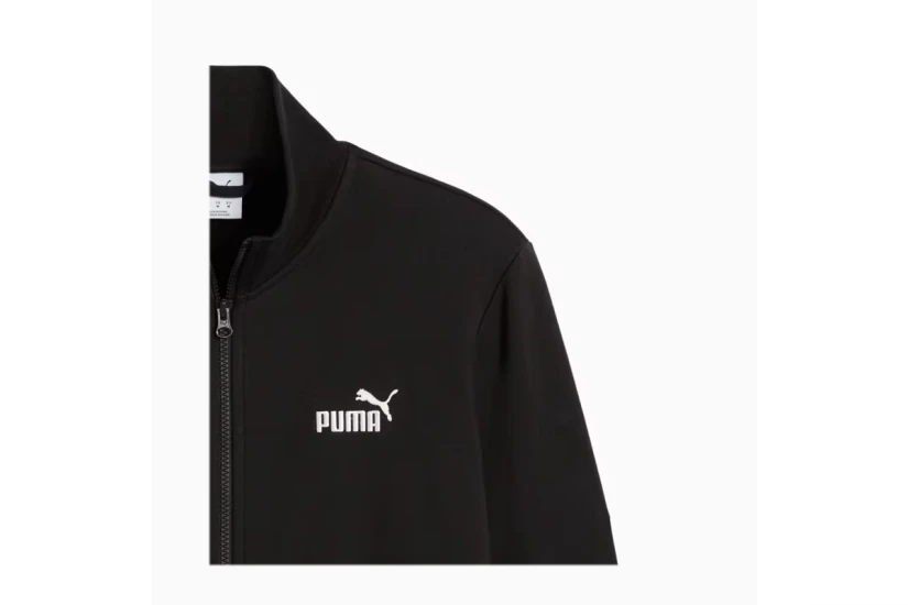 Puma Essentials No.1 Logo Track Ανδρική Βαμβακερή Ζακέτα με Κουκούλα Μαύρη