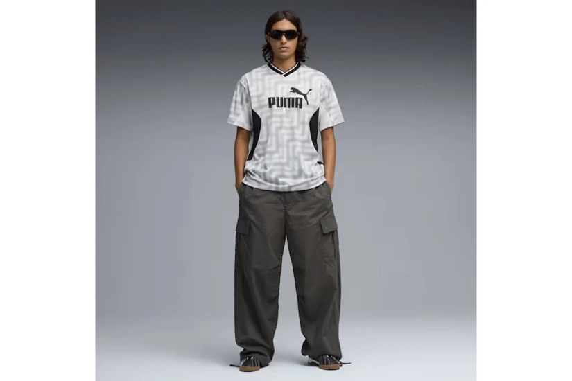 Puma Essentials Block Football Jersey Ανδρικό Κοντομάνικο T-Shirt Γκρι, Μαύρο, Λευκό