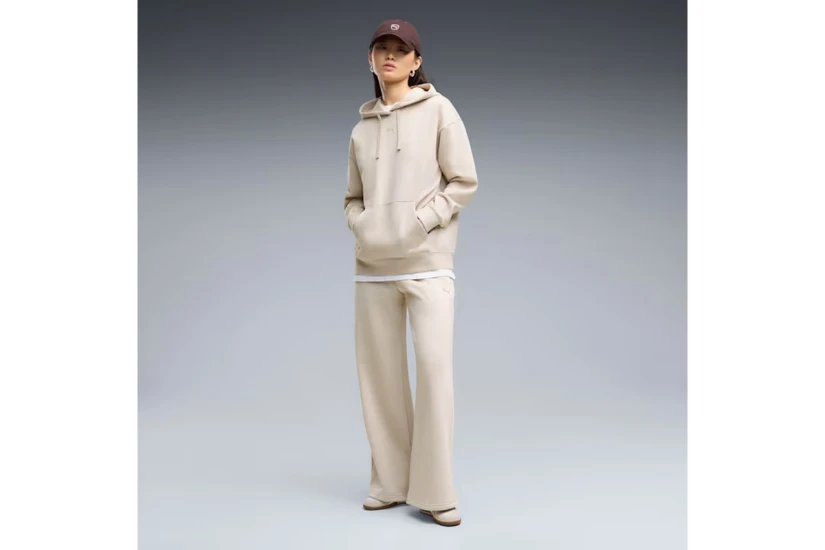 Puma Essentials Fleece Relaxed Γυναικείο Φούτερ με Κουκούλα Μπεζ