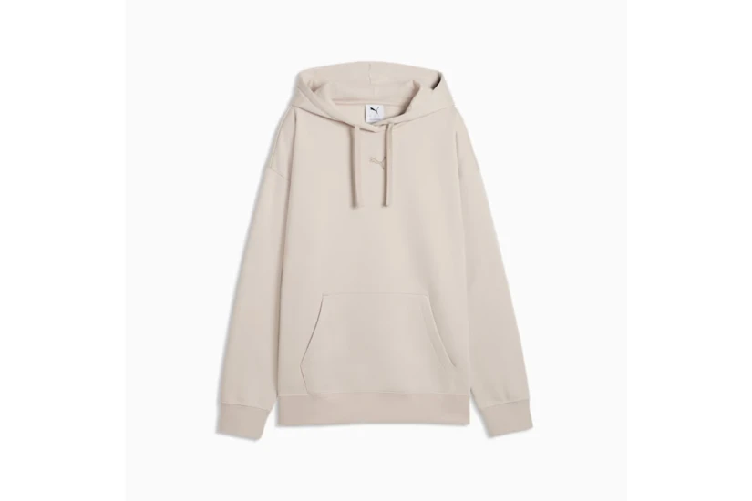 Puma Essentials Fleece Relaxed Γυναικείο Φούτερ με Κουκούλα Μπεζ