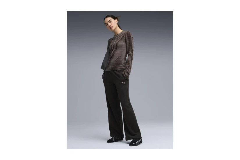 Puma Essentials Wide Leg Γυναικείο Παντελόνι Φόρμας Μαύρο
