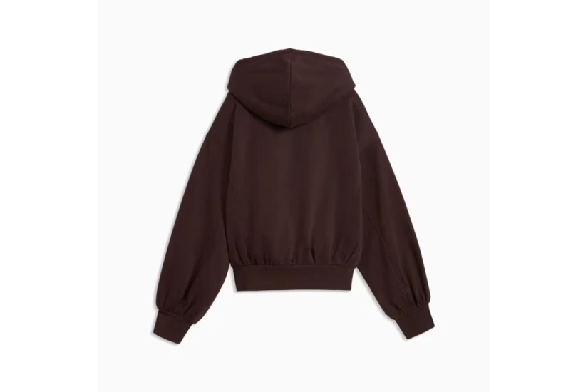 Puma Her Relaxed Fleece Γυναικείο Φούτερ με Κουκούλα Καφέ