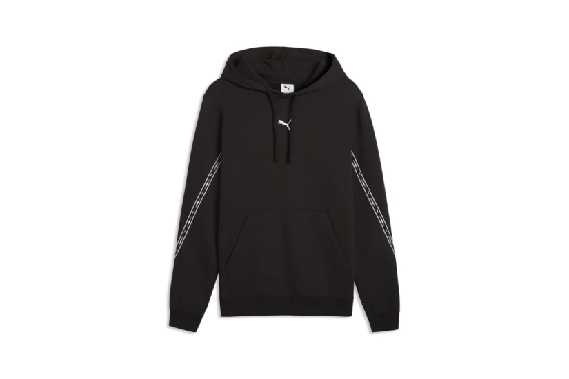Puma Essentials Tape Fleece Ανδρικό Φούτερ με Κουκούλα Μαύρο