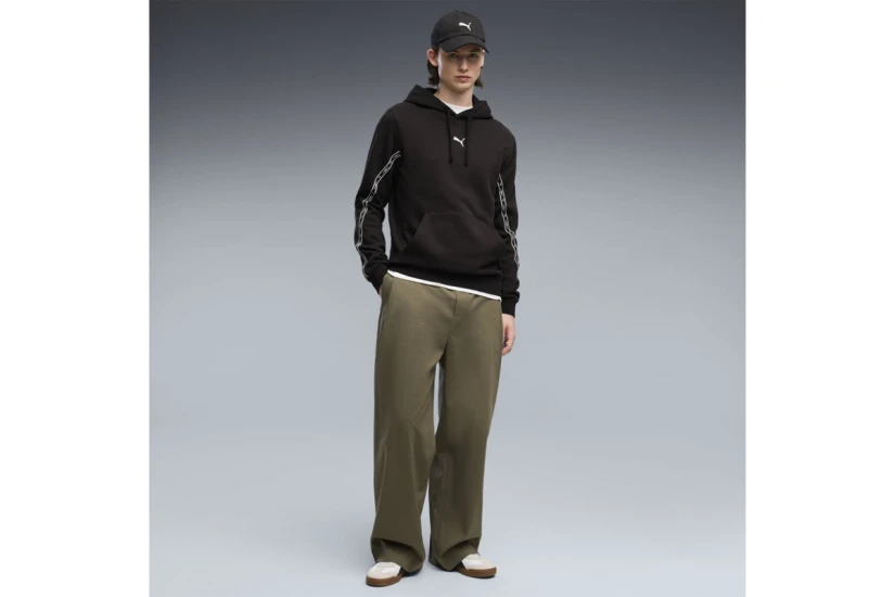 Puma Essentials Tape Fleece Ανδρικό Φούτερ με Κουκούλα Μαύρο