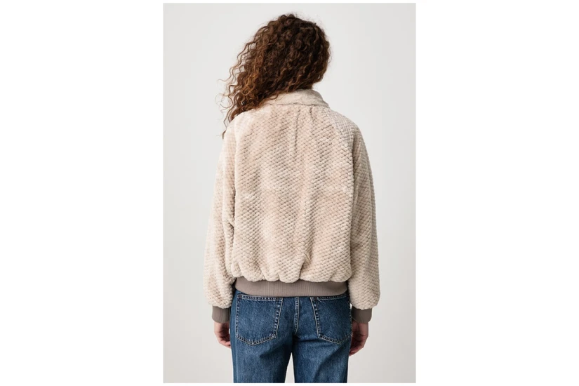 Puma Reversible High Loft Relaxed Γυναικείο Μπουφάν Bomber Διπλής Όψης Πουρό, Εκρού
