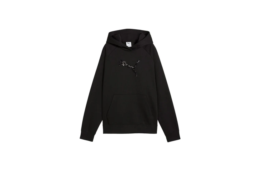 Puma Essentials Sequins Γυναικείο Φούτερ με Κουκούλα Μαύρο