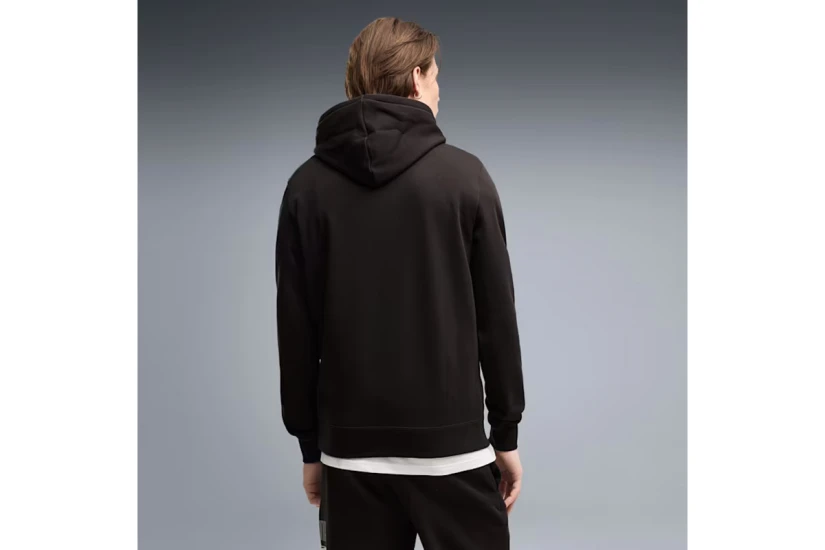 Puma Sport Logo Play Fleece Ανδρικό Φούτερ με Κουκούλα Μαύρο, Γκρι
