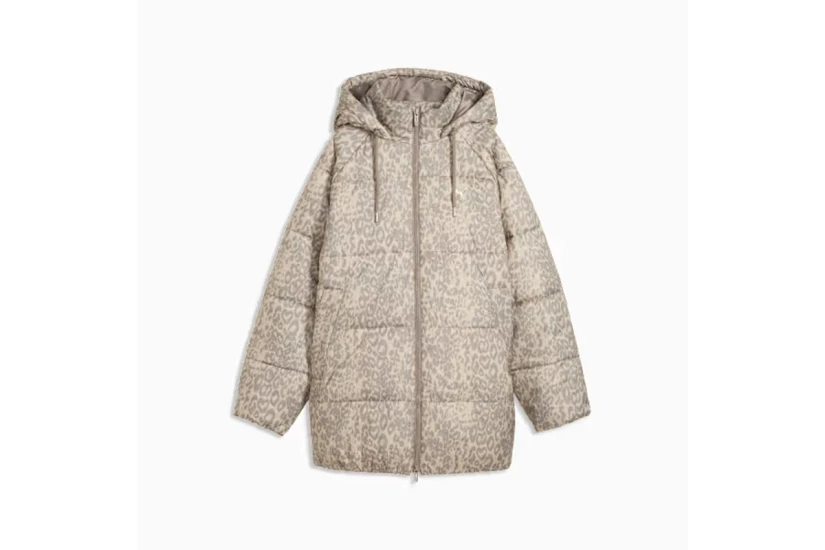 Puma Style Padded Relaxed Γυναικείο Μπουφάν Puffer με Κουκούλα Πουρό, Μπεζ