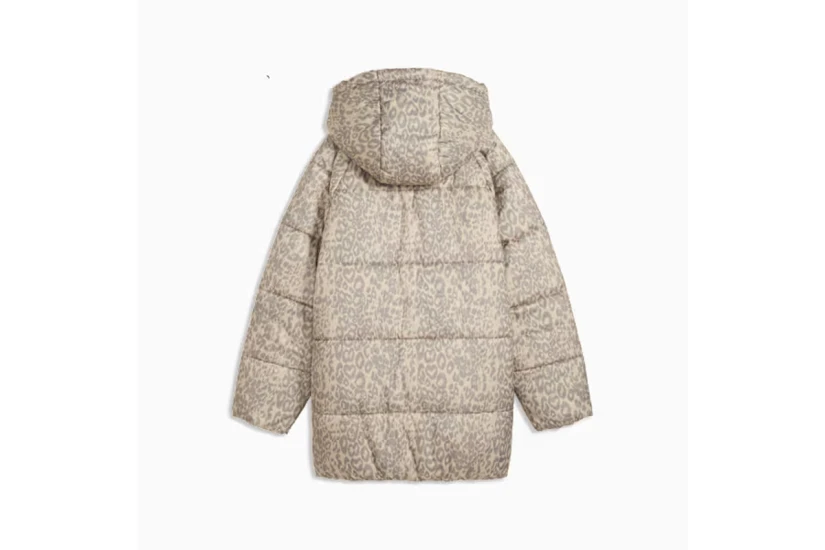 Puma Style Padded Relaxed Γυναικείο Μπουφάν Puffer με Κουκούλα Πουρό, Μπεζ