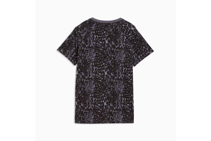 Puma Graphics Animal Printed Γυναικείο Κοντομάνικο T-Shirt Γκρι Σκούρο, Μαύρο