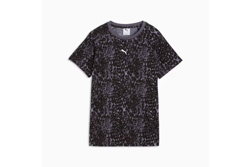 Puma Graphics Animal Printed Γυναικείο Κοντομάνικο T-Shirt Γκρι Σκούρο, Μαύρο