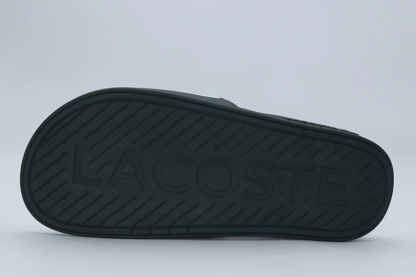 Lacoste Serve Slide Dual Ανδρικές Παντόφλες Κυπαρισσί, Εκρού