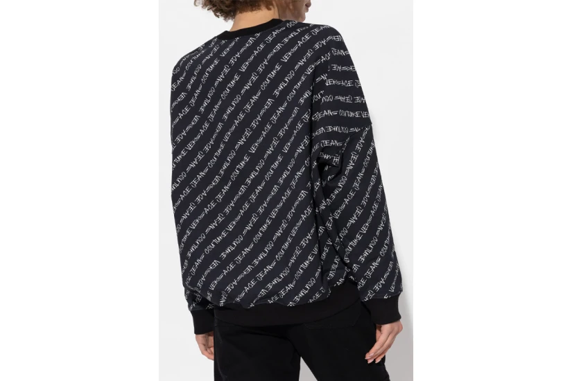 Versace Print Logo Signature Μπλούζα Με Λαιμόκοψη Γυναικεία (75HAI312 FS097 899)