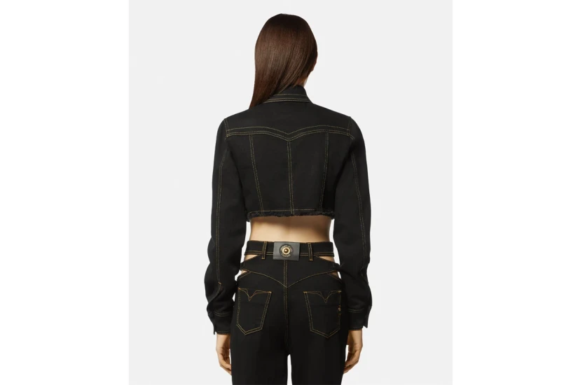 Versace D Str Slouchy28 Blk Μπουφάν Τζιν Γυναικείο