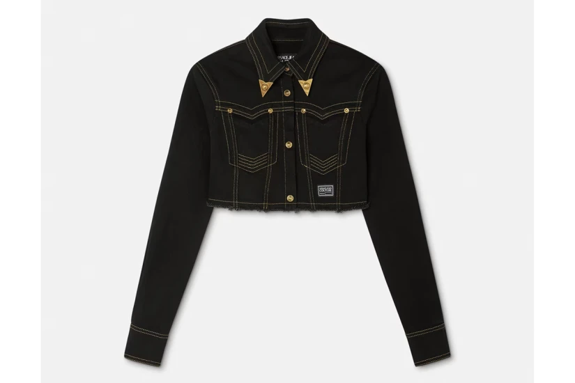 Versace D Str Slouchy28 Blk Μπουφάν Τζιν Γυναικείο