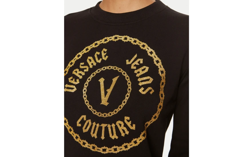 Versace Γυναικεία Μακρυμάνικη Μπλούζα Μαύρη, Χρυσή