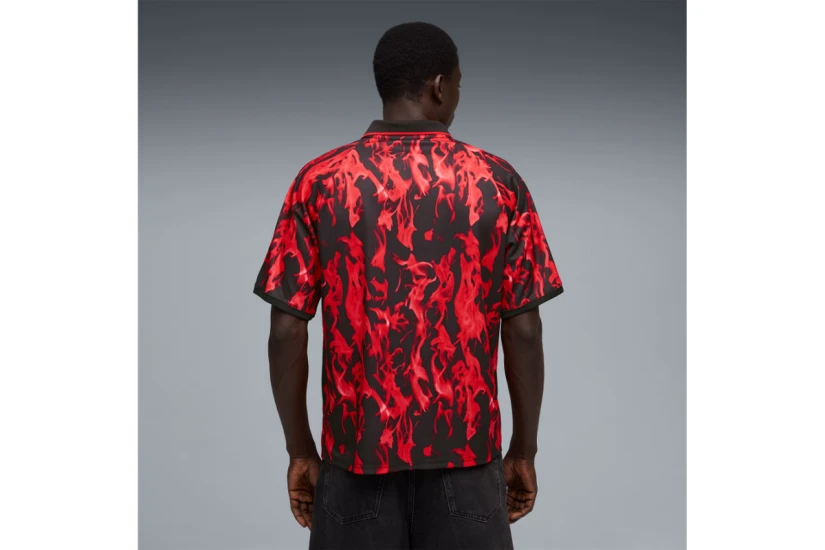 Puma AC Milan King Retro Soccer Jersey Ανδρικό Κοντομάνικο T-Shirt Μαύρο, Κόκκινο, Λευκό