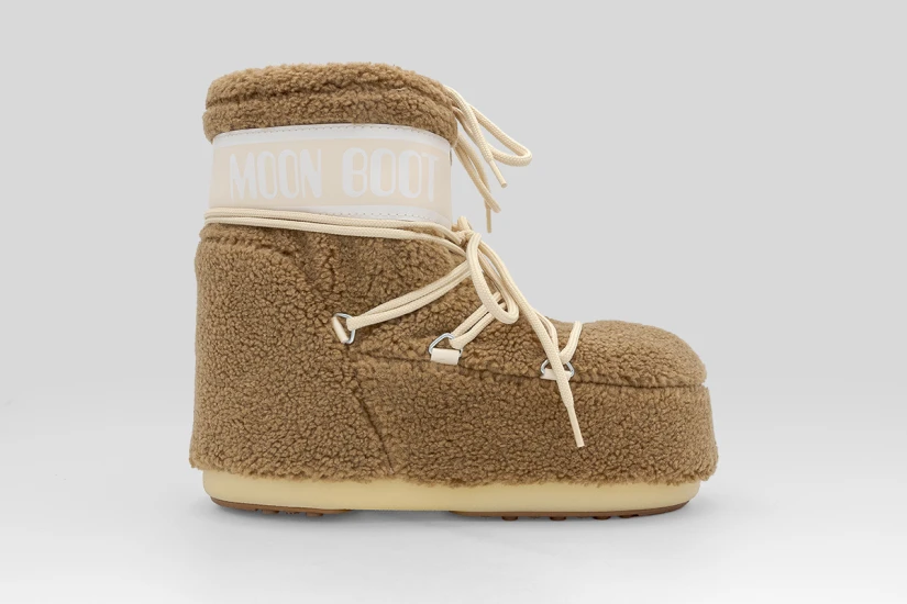 Moon Boot Icon Low Fleece Γυναικείες Μπότες Χιονιού Κάμελ, Μπεζ