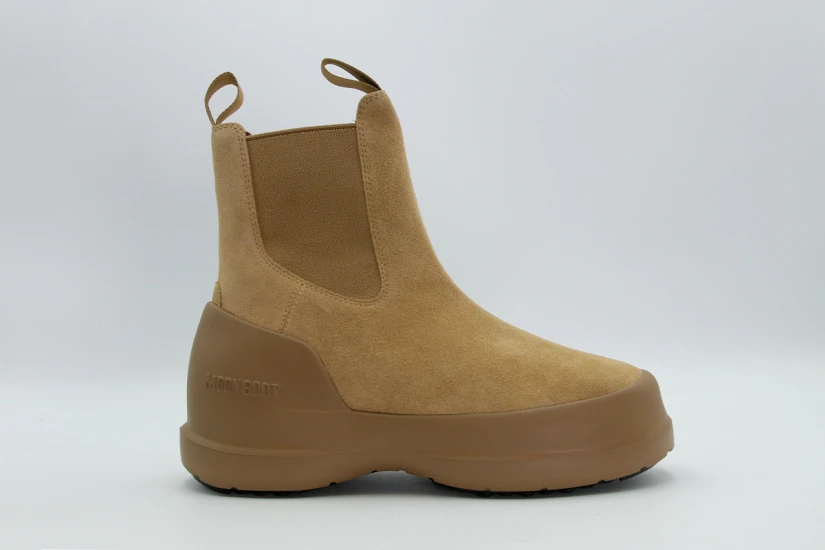 Moon Boot Luna Chelsea Suede Γυναικεία Μποτάκια Κάμελ