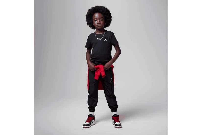 Jordan Jumpman Air Embroidered Παιδικό Κοντομάνικο T-Shirt Μαύρο