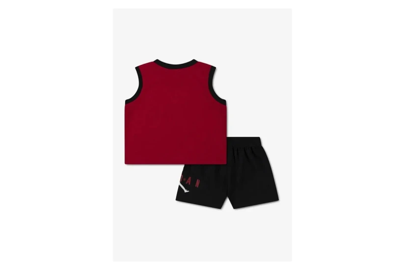 Jordan 2-Piece Παιδικό Σετ Αμάνικη Μπλούζα - Σορτς Κόκκινο, Μαύρο, Λευκό
